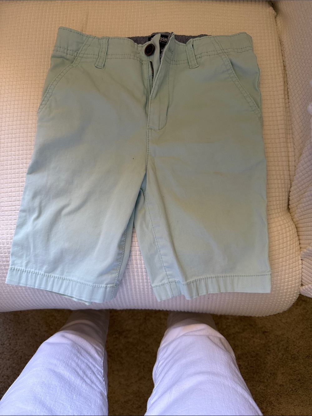 OshKosh B'gosh Light Mint Green Flat-Front Boys Shorts
